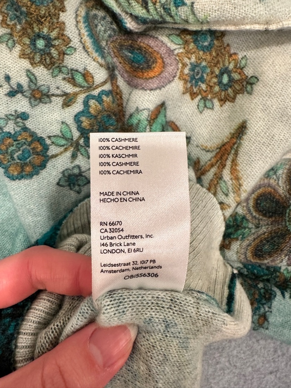 Pilcro Cashmere Teal Gradient Floral Long Sleeve Top - Picture 11 of 13